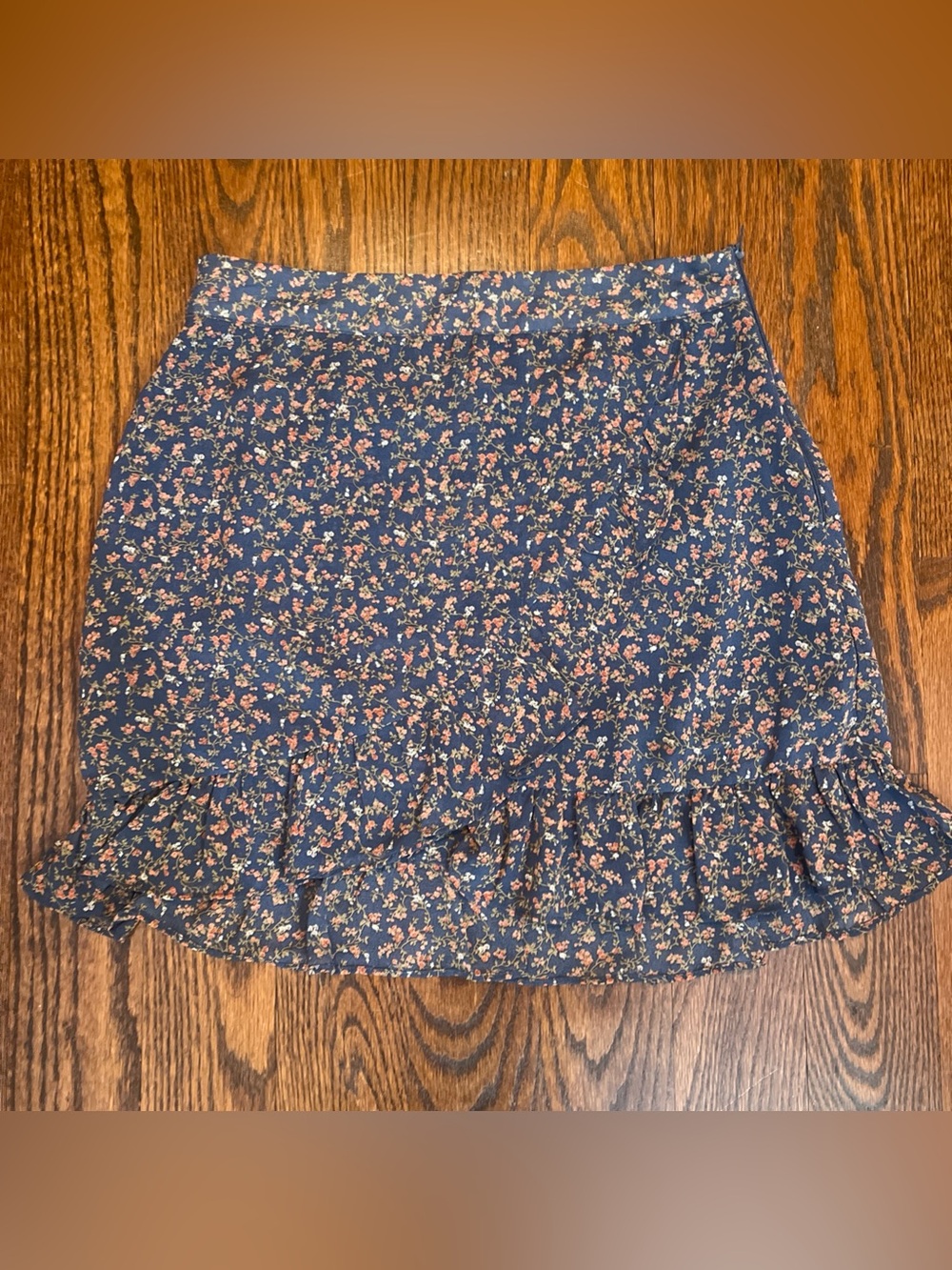 Windsor Faux Wrap Ruffled Micro Floral Mini Skirt XS